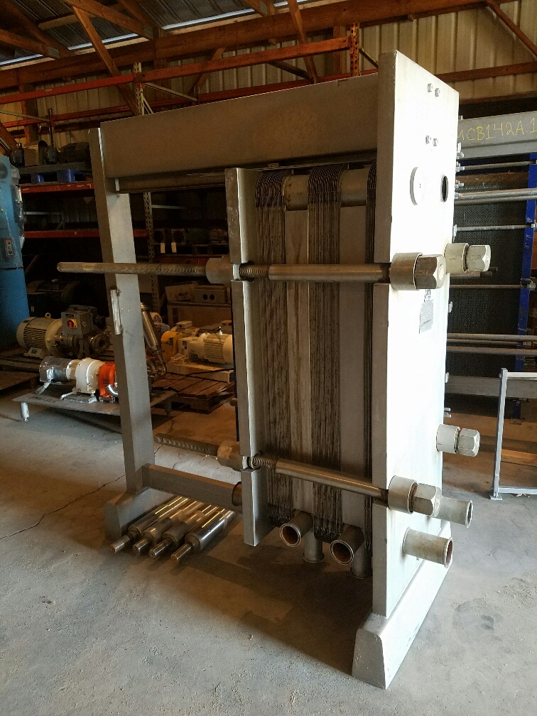 used 220 Sq.Ft. ALFA LAVAL Plate Heat Exchanger/Pasteurizer.  Type H7-RC.  Unit has (44) 48